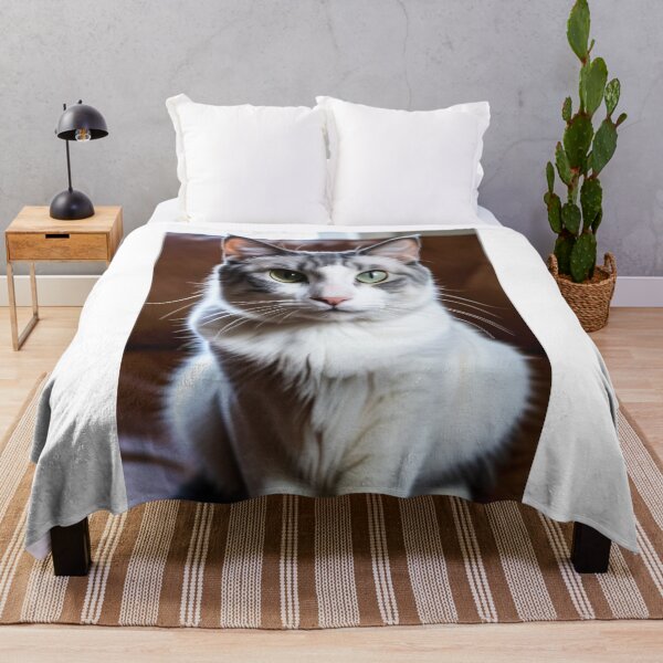 Item preview, Animals - White and Gray Tabby Cat, Elegant Feline Portrait designed and sold by World-Pets.