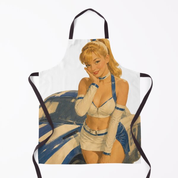 Item preview, Race Queen Pin Up Girl | Retro Motorsport Grid Girl Original Illustration designed and sold by Cosplayvintage.