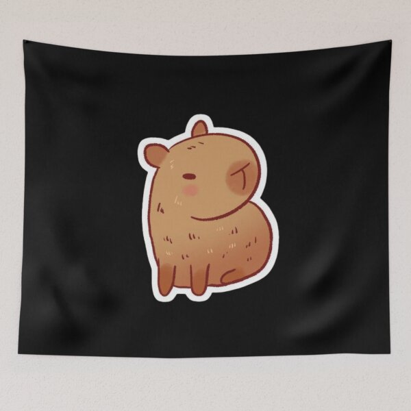 Item preview, Cute Grumpy Capybara Sticker | Kawaii Angry Capybara | Funny Animal Laptop Sticker designed and sold by RJACreative.
