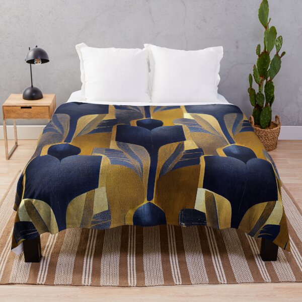 Item preview, Vintage Royal Blue And Golden Art Deco Pattern designed and sold by DEC02.