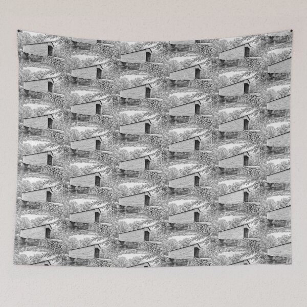 Item preview, Link Farm Covered Bridge - graphene pencil designed and sold by gotucoveredart.