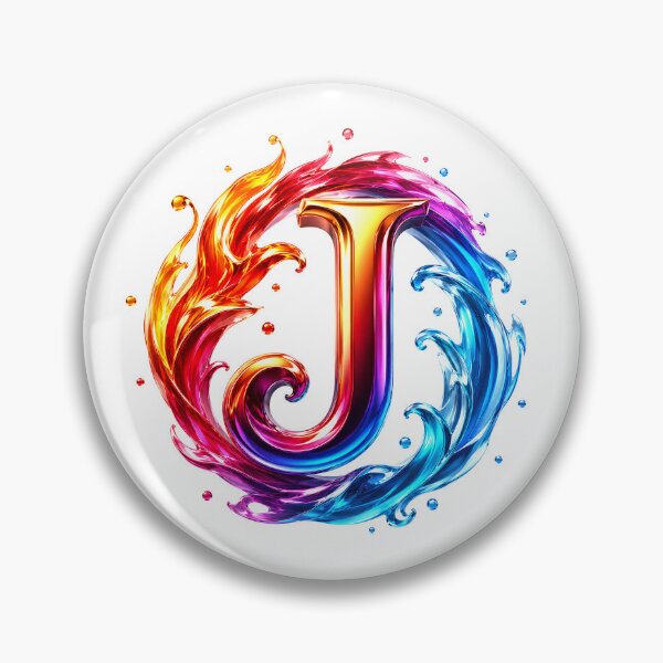 Artikelvorschau, AquaFlare Chromaflow Letter J entworfen und verkauft von BlissBlvdShop.