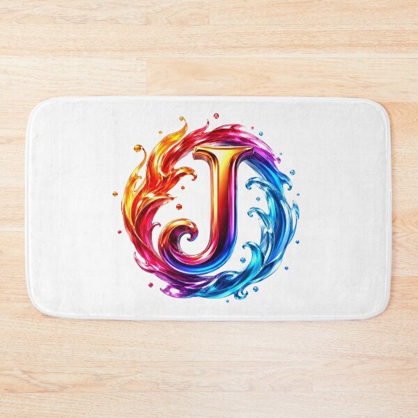 Item preview, AquaFlare Chromaflow Letter J designed and sold by BlissBlvdShop.