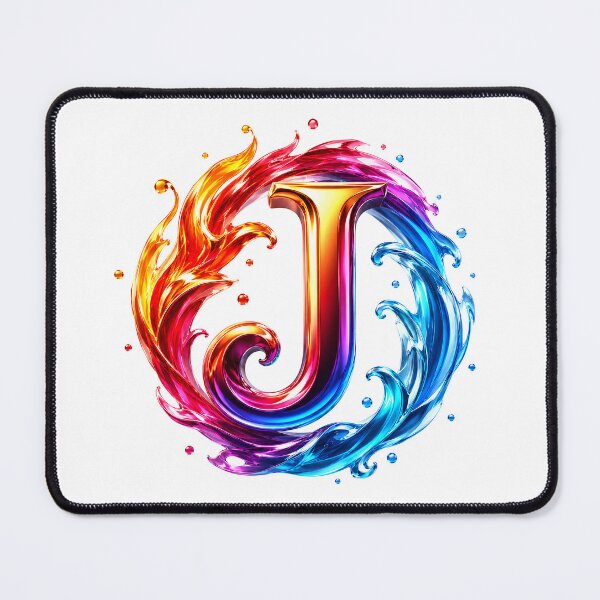 Item preview, AquaFlare Chromaflow Letter J designed and sold by BlissBlvdShop.