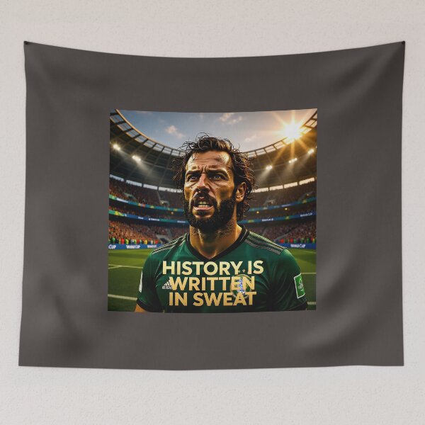 Item preview, History Is Written In Sweat World Cup Final Memorabilia: Heroic Stadium Victory Poster designed and sold by Creative-RE.