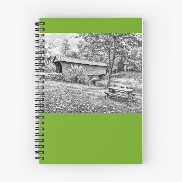 Item preview, Sinking Creek Covered Bridge in graphene pencil designed and sold by gotucoveredart.