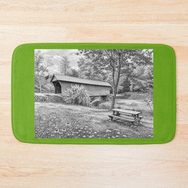 Item preview, Sinking Creek Covered Bridge in graphene pencil designed and sold by gotucoveredart.