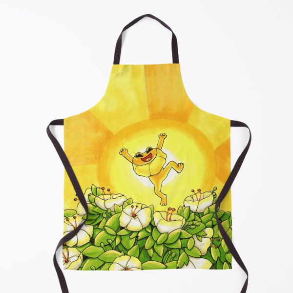 Item preview, Joyful Yellow Frog Jumping in Sunny Flower Field designed and sold by Dapper-Frog.
