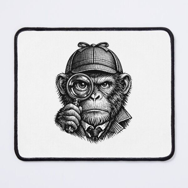 Item preview, Detective Monkey Detailed Ink Illustration T-Shirt designed and sold by Prime Wardrobe.
