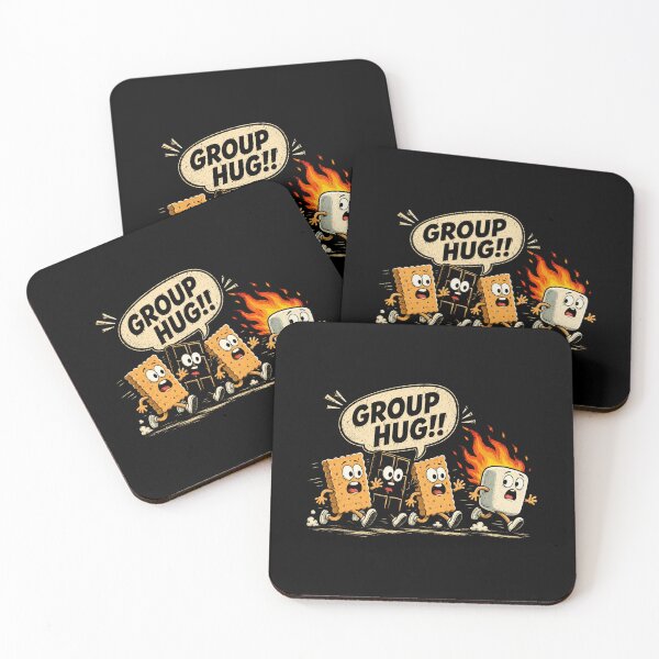 Item preview, Group Hug Funny Campfire Smores Marshmallow and Chocolate Cartoon Design designed and sold by msaloyach.