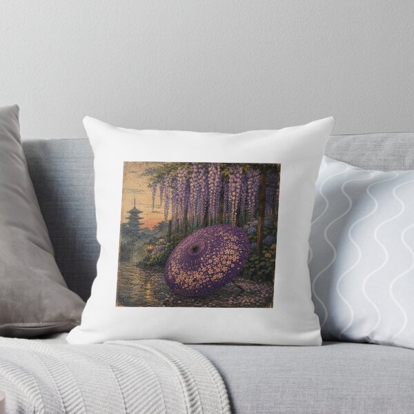 Item preview, Purple Japanese Parasol Beneath Wisteria designed and sold by  Silent Japan Studio.