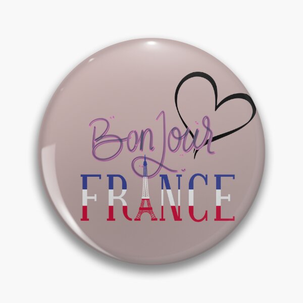 Item preview, Bonjour France – Elegant Design with Heart & Eiffel Tower designed and sold by Sarah'sCreativeLab.