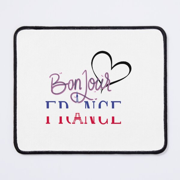 Item preview, Bonjour France – Elegant Design with Heart & Eiffel Tower designed and sold by Sarah'sCreativeLab.