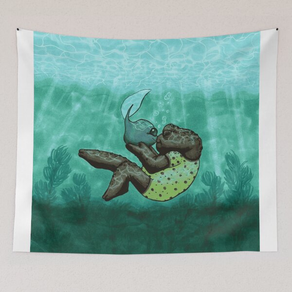 Item preview, Cute Swimming Frog and Tadpole Underwater Pond Art designed and sold by Dapper-Frog.