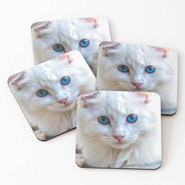 Item preview, Animals - White Cat with Blue Eyes, Crystalline Feline Beauty Portrait designed and sold by World-Pets.