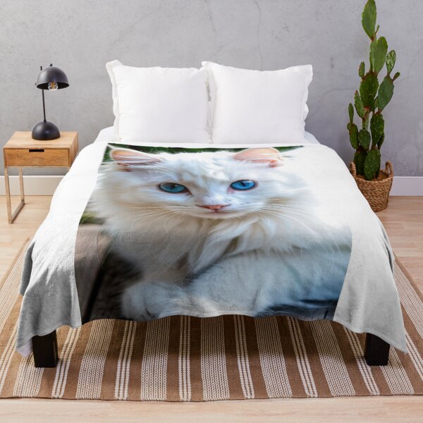 Item preview, Animals - White Cat with Blue Eyes, Crystalline Feline Beauty Portrait designed and sold by World-Pets.