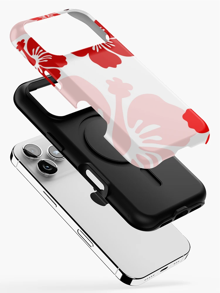 Thumbnail 2 of 4, iPhone Case, Red Hibiscus floral pattern by RKTOPIC designed and sold by RKTopic.