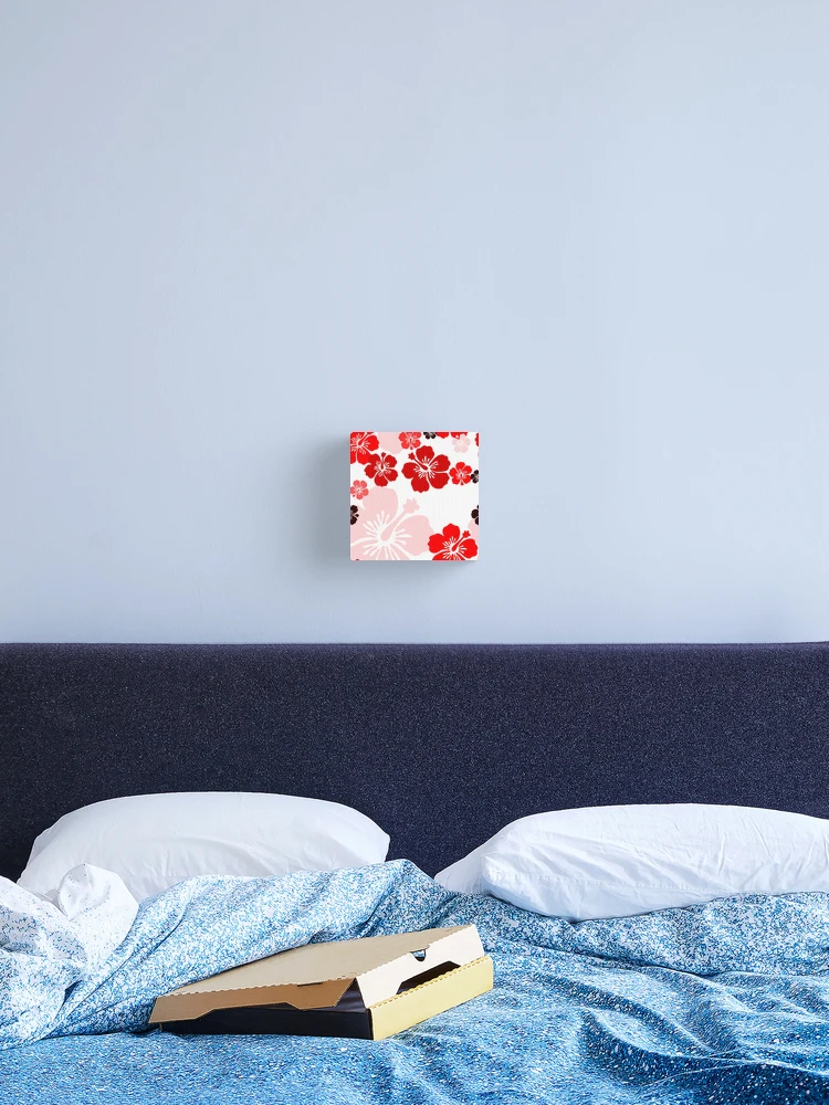 Thumbnail 2 of 3, Canvas Print, Red Hibiscus floral pattern by RKTOPIC designed and sold by RKTopic.