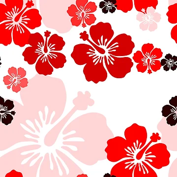 Artwork thumbnail, Red Hibiscus floral pattern by RKTOPIC by RKTopic