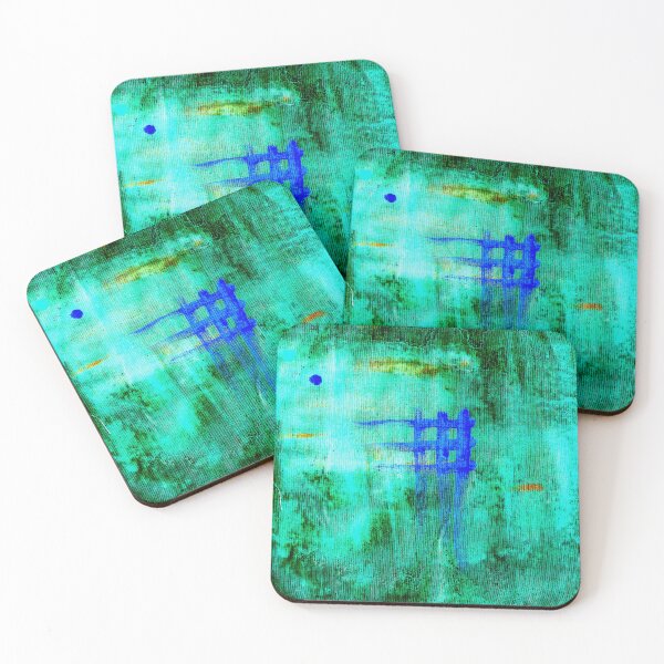Item preview, Oxidized Tissue - Abstract Expressionist Turquoise Grid Art designed and sold by MAMA.art.Rio <Marsailhe_Milward>.