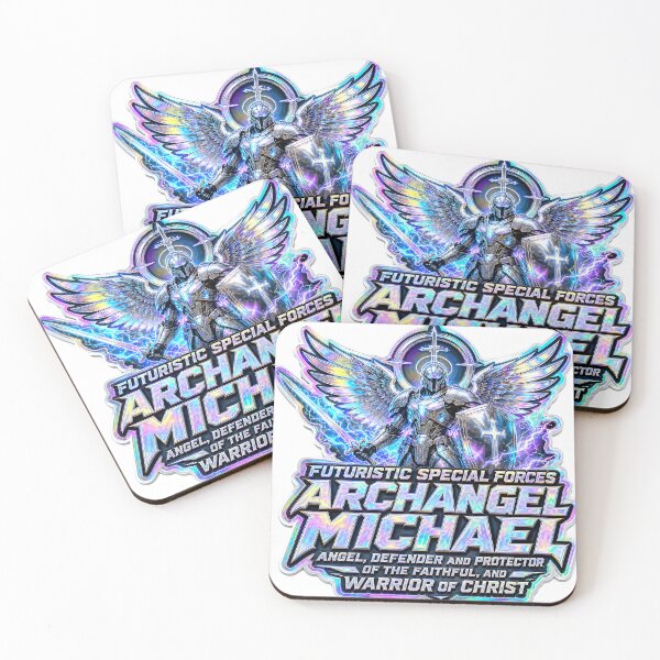 Item preview, Holographic Futuristic Special Forces Archangel Michael – Defender of Faith | Warrior of Light Christian Angel Art designed and sold by DesignsByLitz.