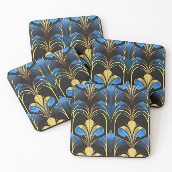 Item preview, Sky Blue And Golden Hues Art Deco Pattern designed and sold by DEC02.