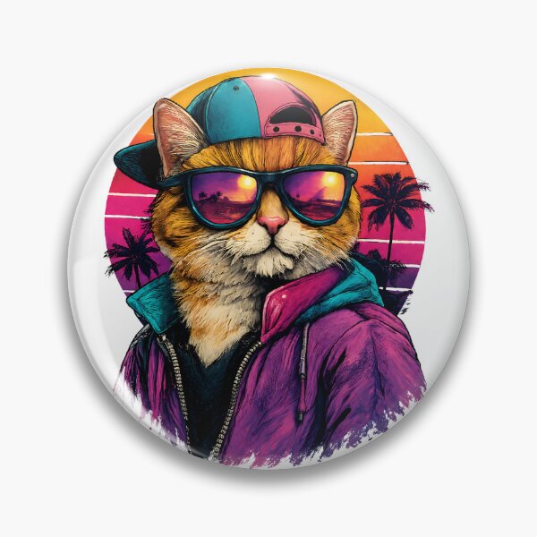Item preview, Retro Vaporwave Cat designed and sold by VerdePegajoso.