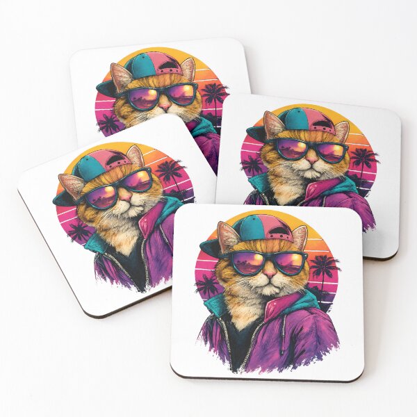 Item preview, Retro Vaporwave Cat designed and sold by VerdePegajoso.