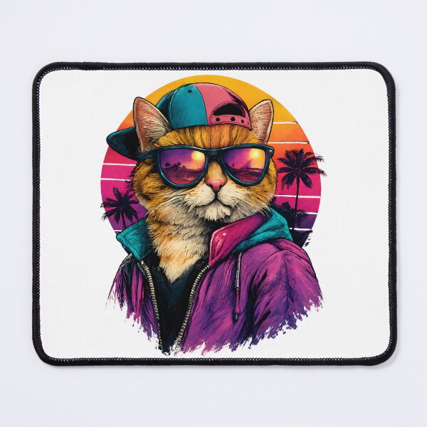 Item preview, Retro Vaporwave Cat designed and sold by VerdePegajoso.