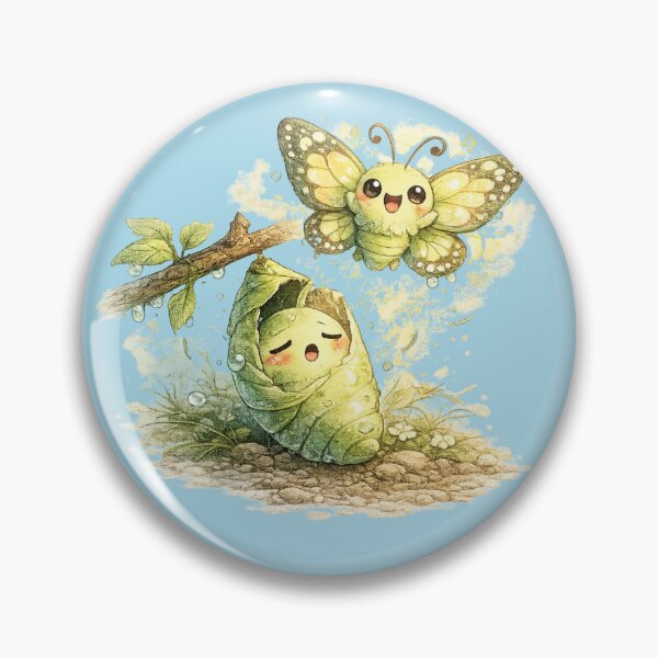 Item preview, Chibi Butterfly Illustration – Cute Chrysalis Transformation Growth Art designed and sold by MagicMakerPh.