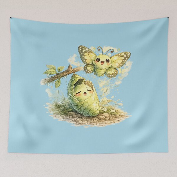 Item preview, Chibi Butterfly Illustration – Cute Chrysalis Transformation Growth Art designed and sold by MagicMakerPh.