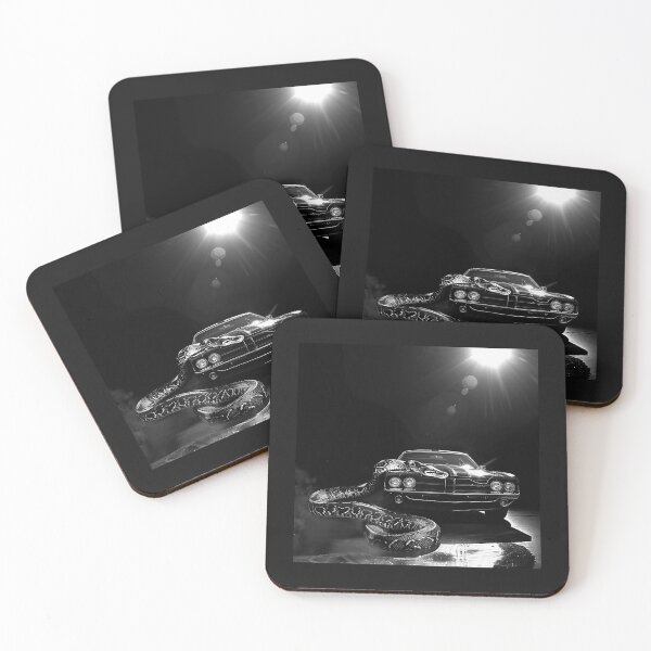 Item preview, Classic Muscle Car and Giant Snake Dark Automotive Horror Art designed and sold by inkoutninja.