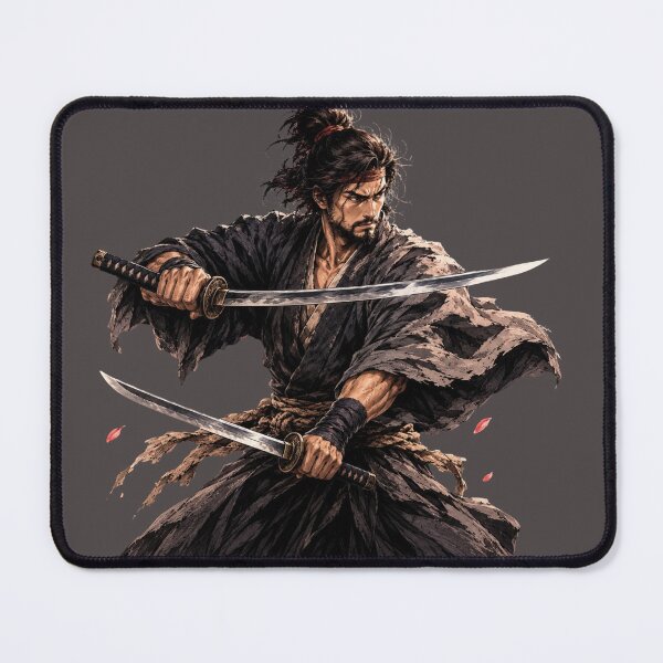 Item preview, Original Dual Katana Samurai Warrior - Japanese Ink Style Art designed and sold by WISDOMCHARLES.