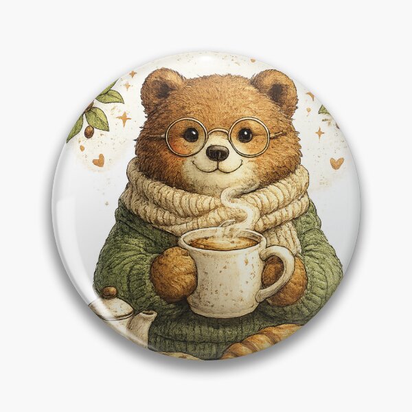 Item preview, Coffee Club Bear – Cozy Animal Club Collection designed and sold by بيعها | Bee3ha.