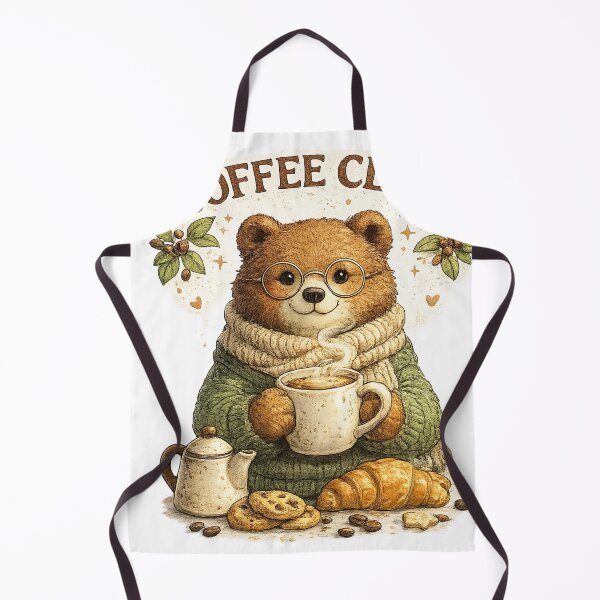 Item preview, Coffee Club Bear – Cozy Animal Club Collection designed and sold by بيعها | Bee3ha.