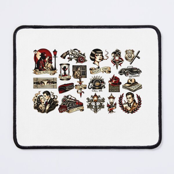 Item preview, Vintage Film Noir Tattoo Art Cinema Design designed and sold by medhach.