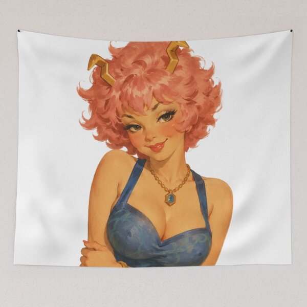 Item preview, Ashido Pin Up | Anime Hero Girl Vintage Style Illustration designed and sold by Cosplayvintage.