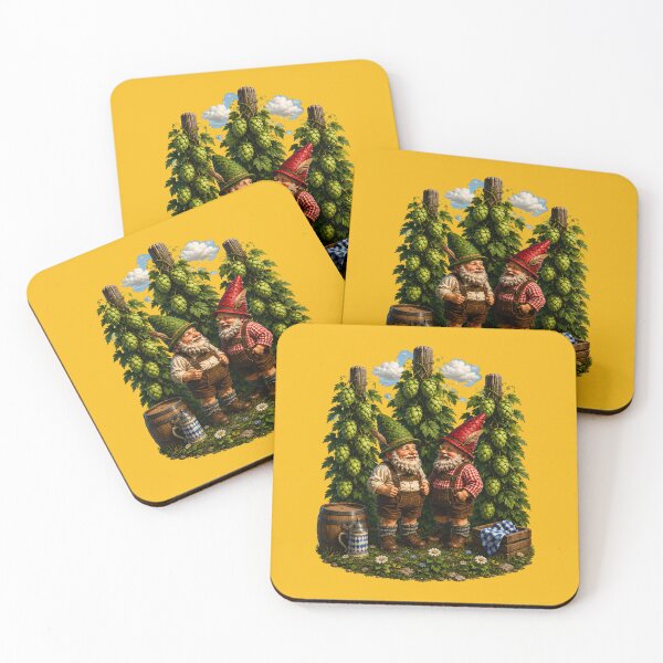 Item preview, Bavarian Garden Gnomes – Funny Hop Garden Dwarfs Illustration designed and sold by Alpine-Ink.