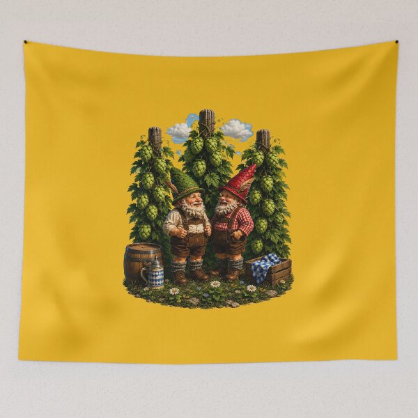 Item preview, Bavarian Garden Gnomes – Funny Hop Garden Dwarfs Illustration designed and sold by Alpine-Ink.
