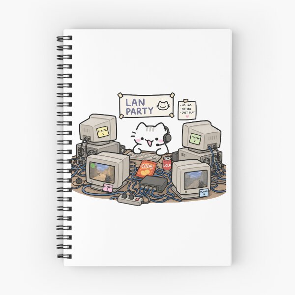 Item preview, Cute Cat Hosting Retro LAN Party Gaming Setup designed and sold by TrxshWear.
