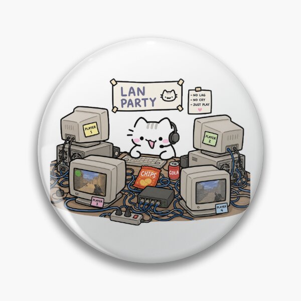 Item preview, Cute Cat Hosting Retro LAN Party Gaming Setup designed and sold by TrxshWear.