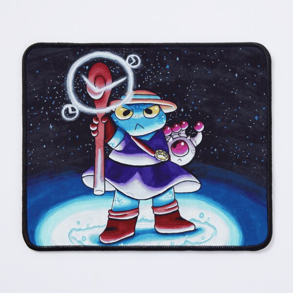 Item preview, Blue Time Wizard Frog holding Magic Clock Staff designed and sold by Dapper-Frog.