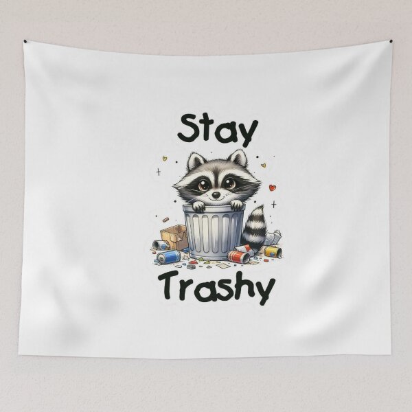 Item preview, Stay Trashy Raccoon Sticker | Cute Trash Panda | Funny Kawaii Raccoon in Trash Can designed and sold by RJACreative.