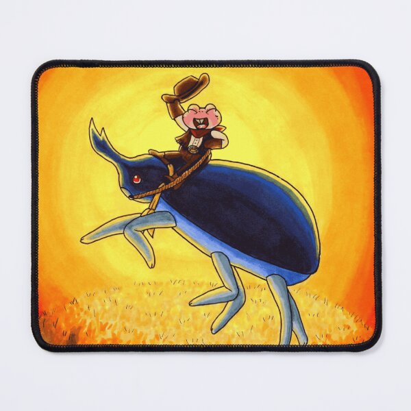 Item preview, Pink Cowboy Frog Riding Giant Blue Beetle Sunset designed and sold by Dapper-Frog.