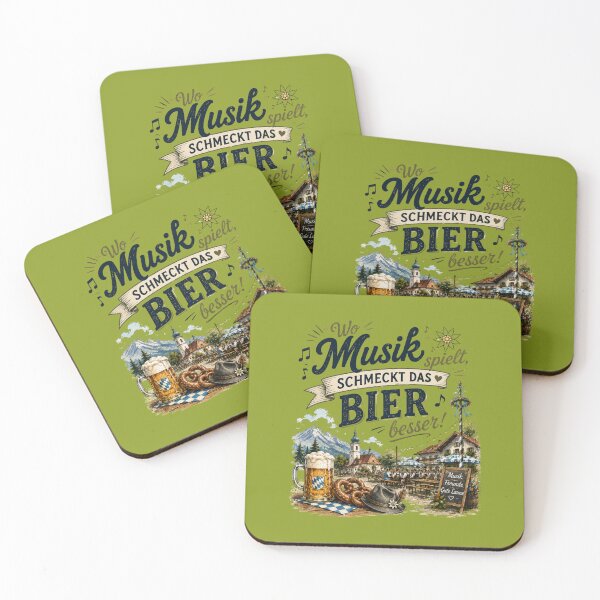 Item preview, Funny Bavarian Beer Garden Design – "Wo Musik spielt, schmeckt das Bier besser" designed and sold by Alpine-Ink.