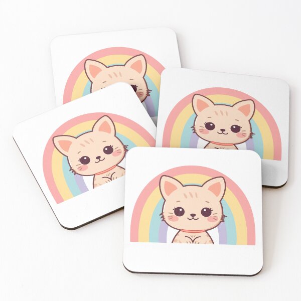 Item preview, Cute Kawaii Cat Rainbow Illustration designed and sold by Oddifys.