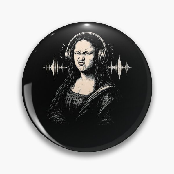 Item preview, Mona Lisa With Headphones – Funny Classical Art Music Lover Design designed and sold by PosiMCreations.