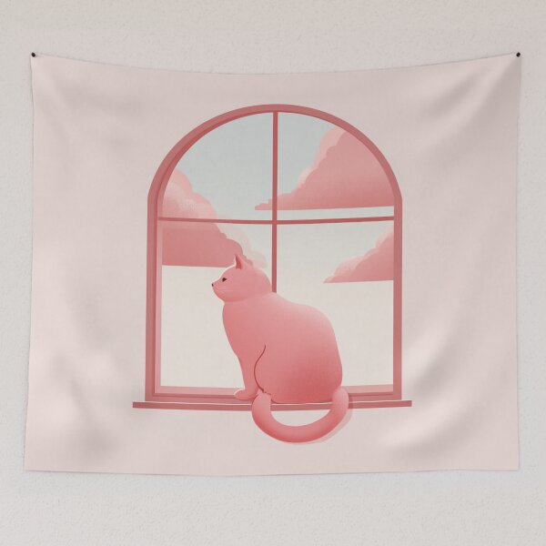 Item preview, Cat on window designed and sold by bubblyrainbow.