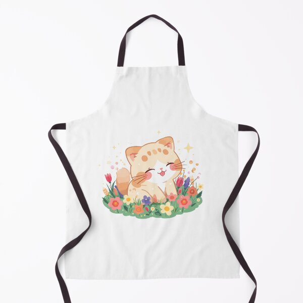 Item preview, Happy Kawaii Cat Sitting in Flower Garden designed and sold by Oddifys.