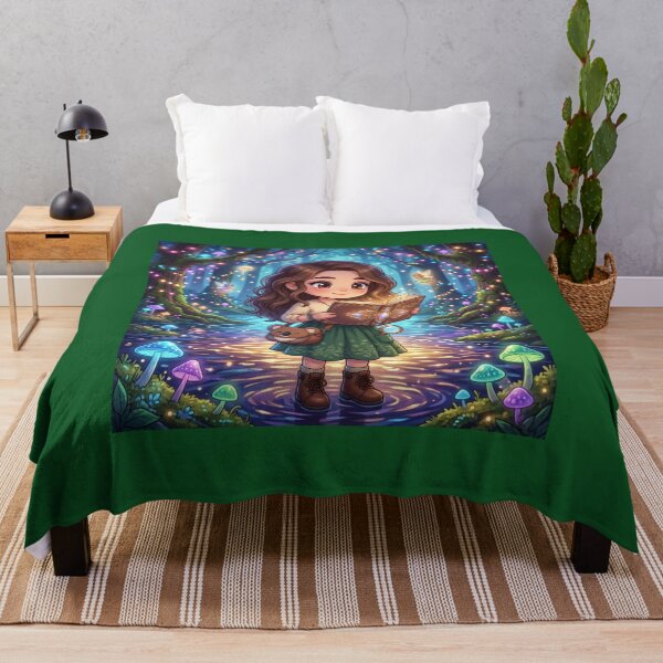 Item preview, Enchanted Forest Girl Reading Magic Book Fantasy Art Decor designed and sold by Azurart2.
